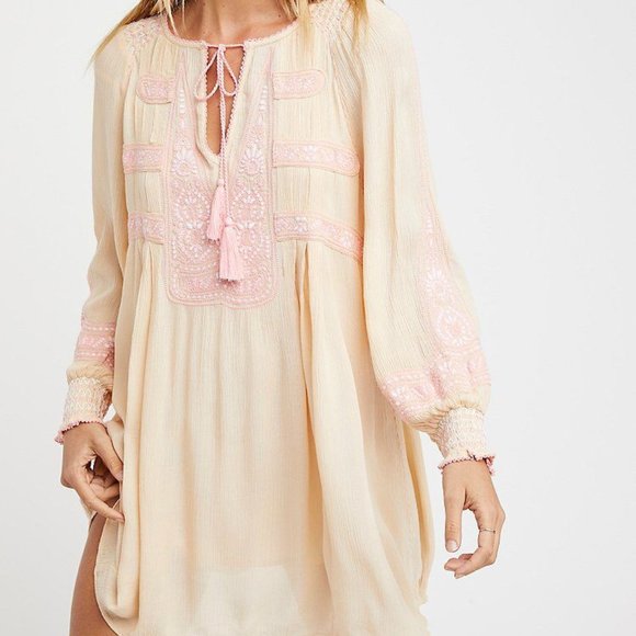 Free People Wind Willow Mini Tunic Dress - Picture 1 of 5